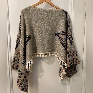 Western style Poncho with fringe
